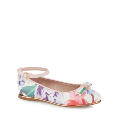 Girl's multi coloured forget me not floral print pumps